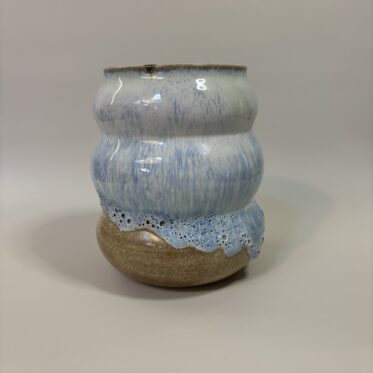 Vase stor, sand og lyseblå