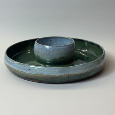 Snackfad ø: 24 cm- MARBÆK, grøn/blå